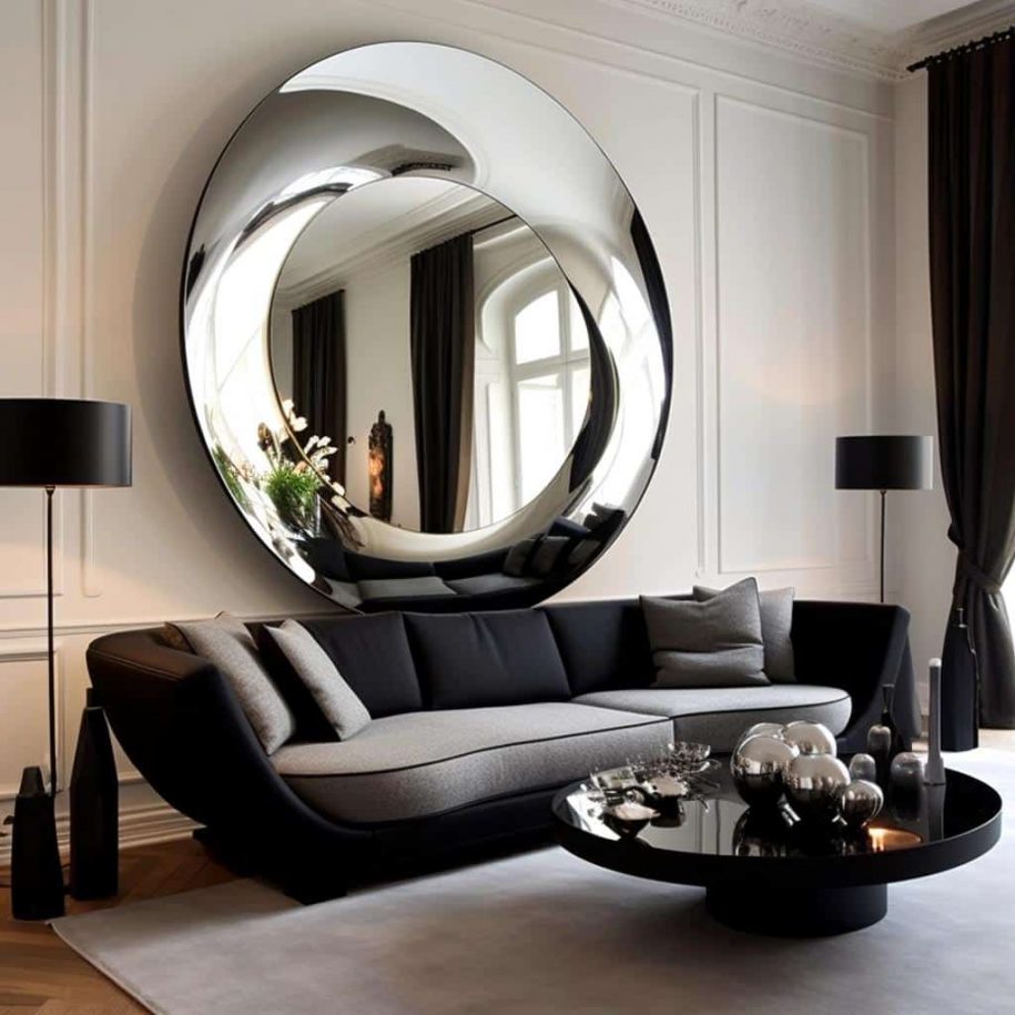 تاثیر آینه دیواری مدرن