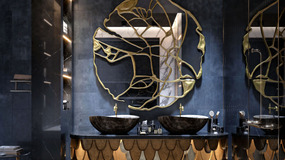 آینه بزرگ حمام مجلل