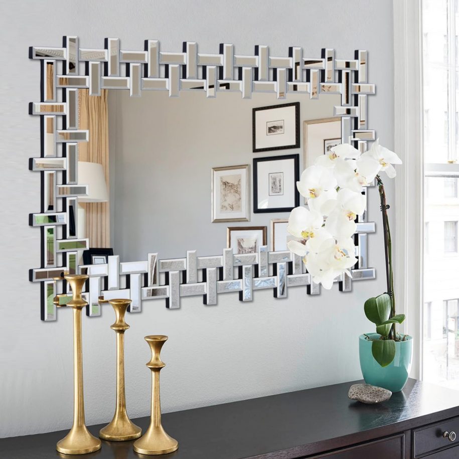 ظرافت آینه های تزئینی بزرگ برای اتاق نشیمن